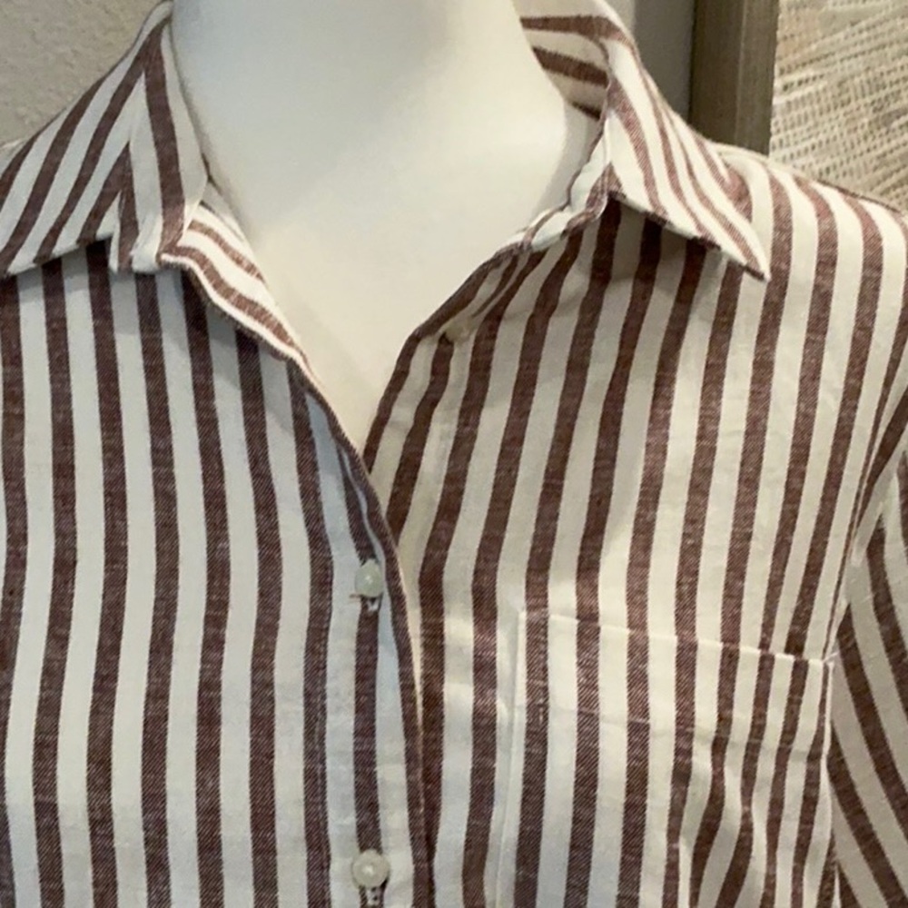 Old Navy NWT striped linen dress with pockets - Picture 2 of 5